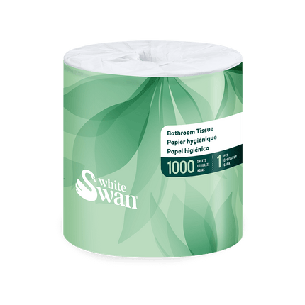 White Swan Bathroom Tissue - 1-Ply, 48 Rolls/Case, 1000 Sheets/Roll, Made in Canada