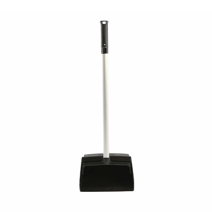 Globe Lobby Dust Pan Heavy Duty With Wheels - Black, Sold Individually