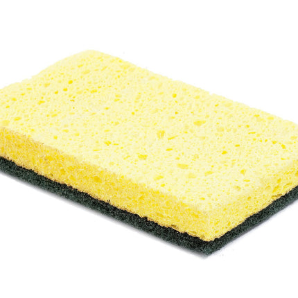 Globe™ Cellulose Scrub Sponge Pad, Green and Yellow, 4" Width, Sold Individually