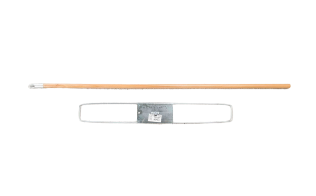 Breakaway Dust Mop Frame & Handle, 36" Width, 60" Handle, Silver, Hardwood and Steel, Sold Individually