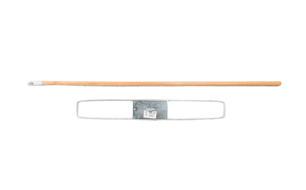 Breakaway Dust Mop Frame & Handle - 36" Width, 60" Handle, Silver, Hardwood and Steel, Sold Individually