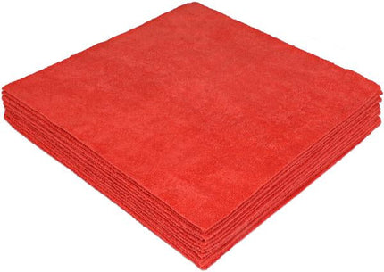 CleanAide Microfiber Cloth - Red, 14" x 14", 300 GSM, Sold Individually