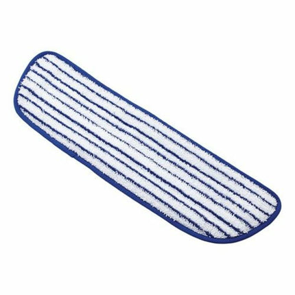 Rubbermaid 18" Microfiber Finish Pad - White, 18", Blue and White, 6/Case