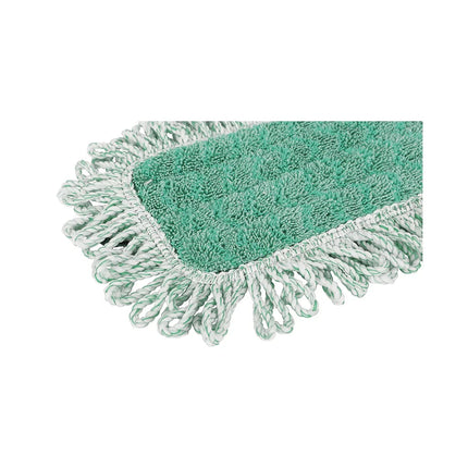 Globe Microfiber Dry Pad With Fringe - Zig-Zag Pattern, Advanced Hook & Loop Backing, Double Finished Edges, Green, Sold Individually