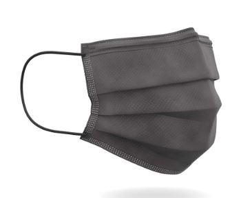 Face Mask - 3-Ply, Ear Loop, Non-Surgical, Black, 50/Box