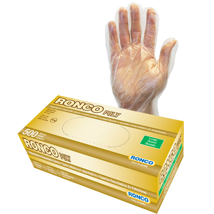 Gants jetables Ronco – Polyéthylène, transparents, grandes, 0,5 mil, 1/chacun