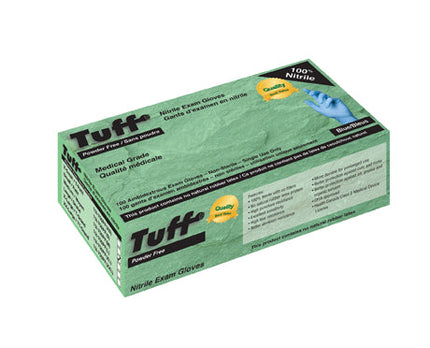 Tuff Nitrile Gloves - Powder-Free, 4 mil, Blue, Small, 100/Box