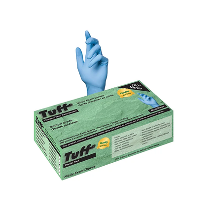Tuff Nitrile Gloves - Powder-Free, 4 mil, Blue, XXL, 100/Box