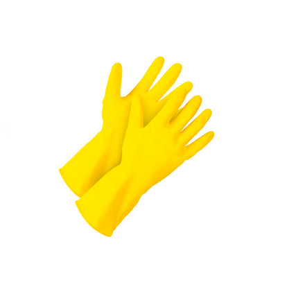 Gants en caoutchouc Ansell Flocklined en latex pour vaisselle - Excellente adhérence, grande sensibilité tactile, jaune, 1 paire