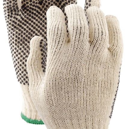 Gants tricotés Watson en PVC – Paume pointillée, Poly/Coton, Grande taille, 12/Douzaine