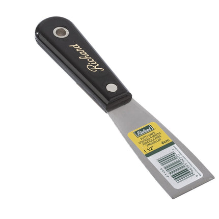 Couteau à enduire souple professionnel Richard - Argent et noir, largeur de 1-1/2", nylon et acier, vendu à l'unité