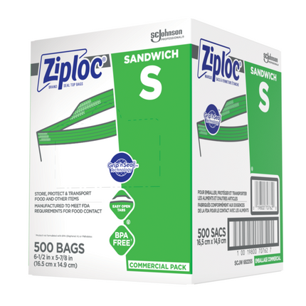 Ziploc® Sandwhich Bags, 500/Box