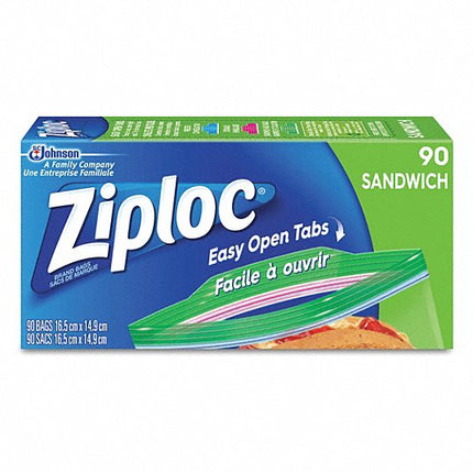 Ziploc® Sandwich Bags, 6.5"x5.875", 90 Bags/Box, 12 Boxes/Case