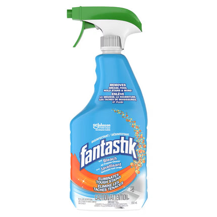 Fantastik All Purpose Cleaner W/Bleach Clear Liquid, 650ml, 12/Case-B2B Discounters