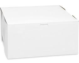 Boîte à gâteau Albany - 23 x 23 x 13 cm, Blanche, Lot de 100