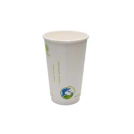 Gobelet chaud à double paroi – 16 oz, compostable, 500/caisse