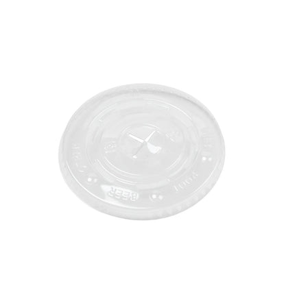 511 Foodservice HY PAX Flat Lid with Straw Slot - Fits 12oz - 24oz Cold Cups, Crystal Clear, 1000/Case
