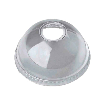 Couvercle dôme Green Century avec trou - Convient aux gobelets de 350 à 700 ml, Transparent, 1000/Caisse