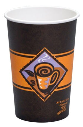 Gobelet en carton - 16 oz, blanc uni, 1000/caisse