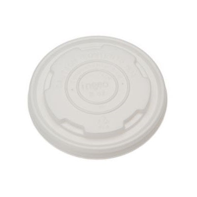 Couvercle compostable éco-emballage - Pour pot à soupe en carton 180/240/300ml, joint étanche, haute résistance à la chaleur, blanc, 1000/caisse