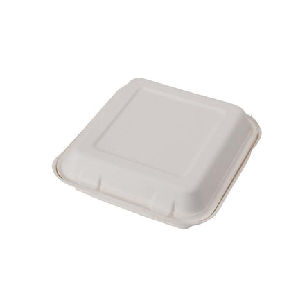 Contenant à clapet en canne à sucre éco-emballage - 8" X 8" X 3", 3 compartiments, 200/caisse