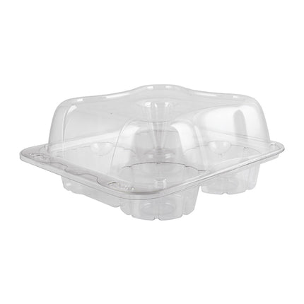 Boîte à cupcakes haute en plastique - 6 compartiments, transparente, 200/caisse