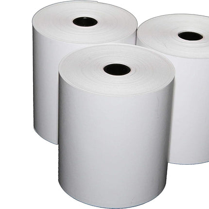 Rouleaux thermiques en papier personnalisés – Blanc, 2,1 mil, 3-1/8" la. x 215' L, 50 rouleaux/caisse