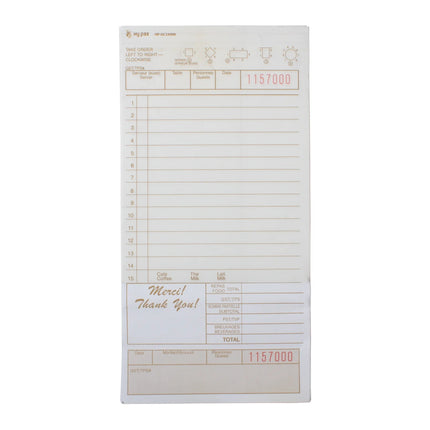 Guest Check - 2-Part, Carbonless, 250/Pack