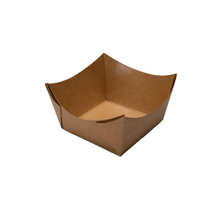 Barquette alimentaire en carton kraft écoresponsable - #6, 5" X 5" X 2.5", 300/Caisse