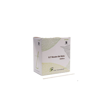 Eco-Packaging Stir Sticks - 5", Black, 1000/Box