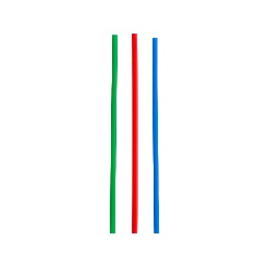 Assorted Super Cocktail Straw - 8", Red/Blue/Green, 1000/Box, 3 Boxes/Case
