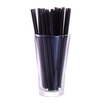 Stone Straw Super Cocktail Straws - 6", Black, 2500/Case