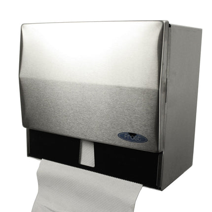 Distributeur de serviettes universel Frost - Pli simple, chargement frontal, acier inoxydable, 1/Chaque