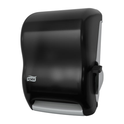 Tork Hand Towel Roll Dispenser - Lever Auto Transfer, Black, Plastic, Rectangular, Sold Individually