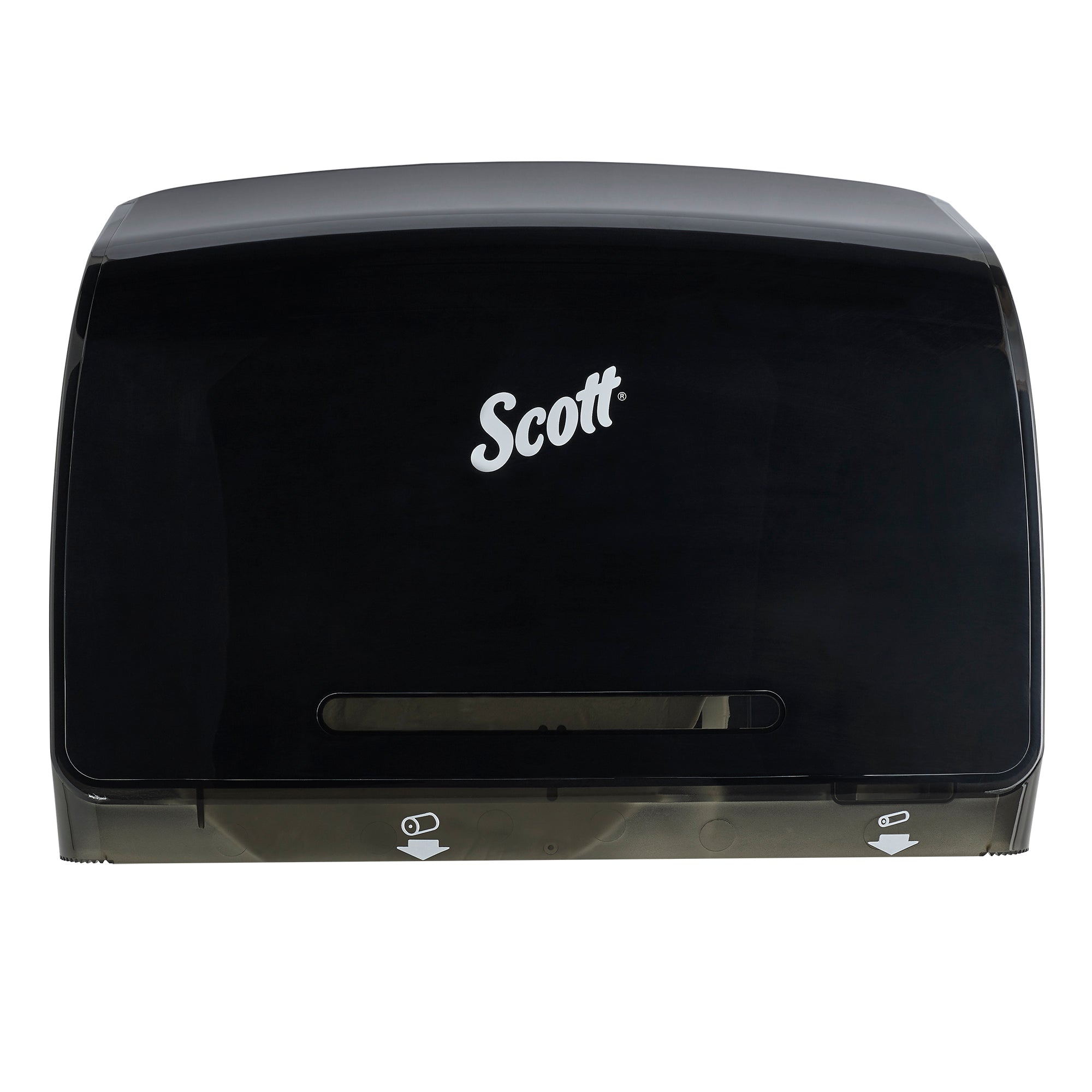 Scott® Essential Coreless Jumbo Roll Toilet Paper Dispenser (09602), with Stub Roll, Black, 14.25" x 9.75" x 6.00", Sold Individually