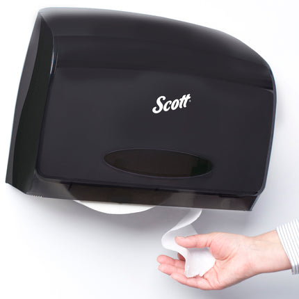 Scott Essential Coreless Jumbo Roll Toilet Paper Dispenser (09602) - with Stub Roll, Black, 14.25" x 9.75" x 6.00", Sold Individually