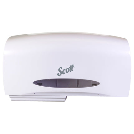 Scott® Essential Coreless Jumbo Roll Toilet Paper Dispenser (09609), 2 Roll Capacity, White, Sold Individually
