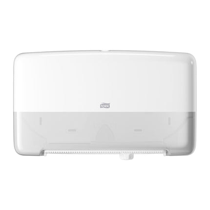 Tork Twin Mini Jumbo Bath Tissue Dispenser - White, Sold Individually