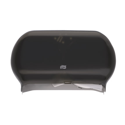 Tork Twin Jumbo Bath Tissue Roll Dispenser - Smoke, Sold Individually