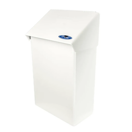 Frost Surface Mounted Napkin Disposal - Pivoting Self-Closing Lid, White, 6L Capacity, Sold Individually