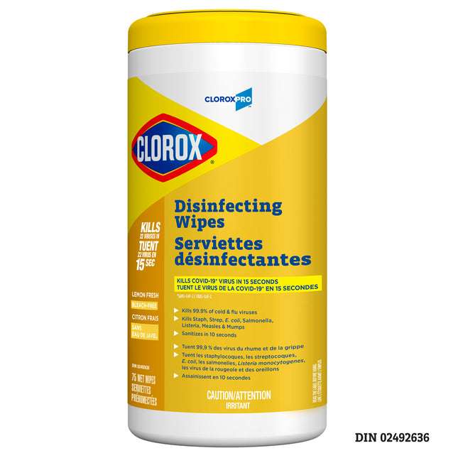 Clorox Commercial Solutions Disinfecting Wipes - 75 Wipes/Box, 6 Boxes/Roll