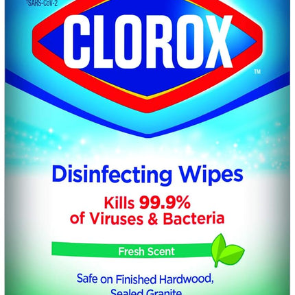 Clorox Disinfecting Wipes - Fresh Scent, White, 6 Bottles/Case, 75 Wipes/Bottle