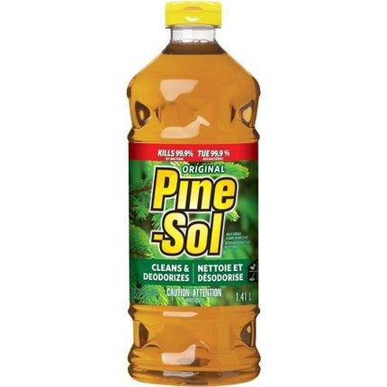 Pine-Sol All-Purpose Disinfectant Cleaner - Clear Amber, Pine, 1.41 L, 8 Bottles/Case