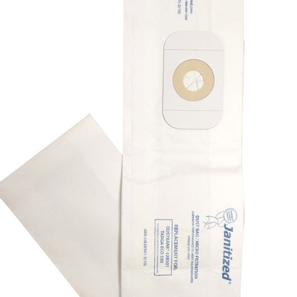 Janitized Commercial Vacuum Paper Bag - White, 10/Pack