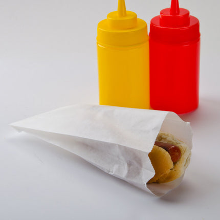 Manchons à hot-dog McNairn en papier sulfurisé - 3,25" x 1,5" x 7,25", blancs, 2000/caisse