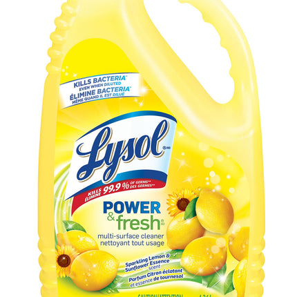 Lysol® Disinfectant Clean & Fresh Multi Surface Cleaner, Sparkling Lemon & Sunflower Essence, 4.26 L, 4/Case