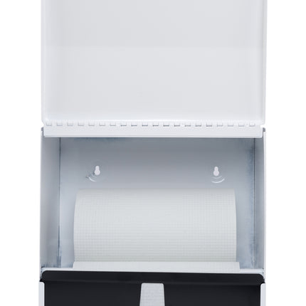 Distributeur universel de serviettes Frost – 24,6 cm x 26,9 cm x 17,5 cm, blanc, 1/chacun