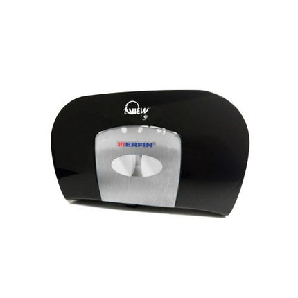 Merfin® Mini Max Twin Dispenser, Black/Silver, 16.125" X 5.75" X 10", 1/Case-B2B Discounters