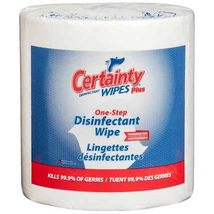 Certainty Disinfectant Plus Wipes, 8" x 6", Premoistened, 2/ Case-B2B Discounters