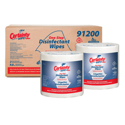 Certainty Plus Disinfectant Wipes - 8" X 6", 2400/Case
